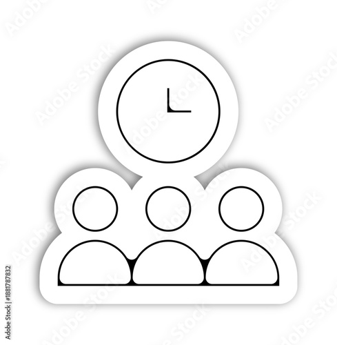 Icône équipe et gestion du temps – Travail collaboratif et productivité