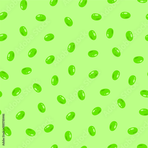 doodle edamame pattern background. green soybeans or peas pattern background. Soybean seamless pattern background. edamame seamless pattern background.