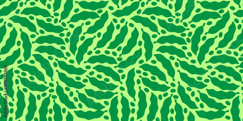 doodle edamame pattern background. green soybeans or peas pattern background. Soybean seamless pattern background. edamame seamless pattern background.