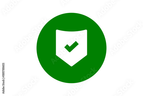 Free Download Green and White Shield Icon - Security and safety shield symbol in Green and white isolated on transparent background for antivirus, protection, and verified account verification. - GFXLoad
