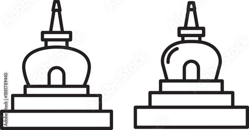 Buddhist stupa silhouette ancient building landmark