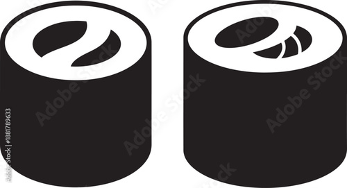 Sushi roll silhouette japanese food delicious meal