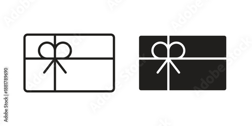 Gift card icons. Line Illustration Vector Template. Clipart concept illustration