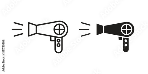 Hair dryer icons. Line Illustration Vector Template. Clipart concept illustration
