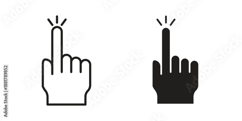 Hand click icons. Line Illustration Vector Template. Clipart concept illustration