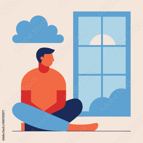 illustration of a man sitting on a sofa