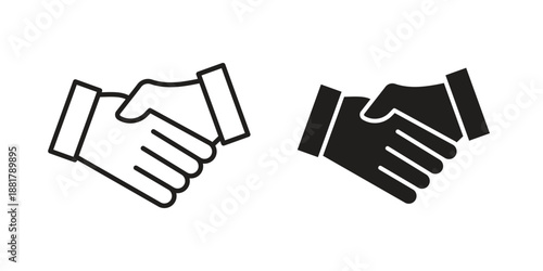 Handshake icons. Line Illustration Vector Template. Clipart concept illustration