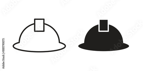 Helmet icons. Line Illustration Vector Template. Clipart concept illustration