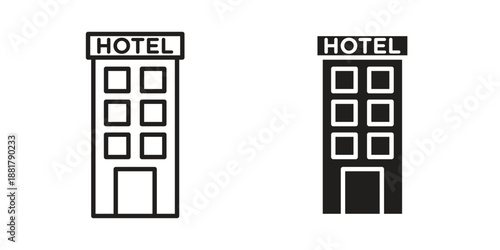 hotel icons. Line Illustration Vector Template. Clipart concept illustration