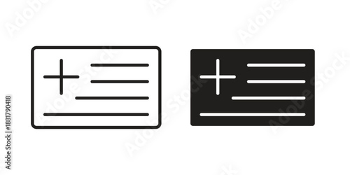 Insurance card icons. Line Illustration Vector Template. Clipart concept illustration
