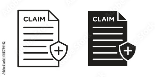 Insurance Claim icons. Line Illustration Vector Template. Clipart concept illustration