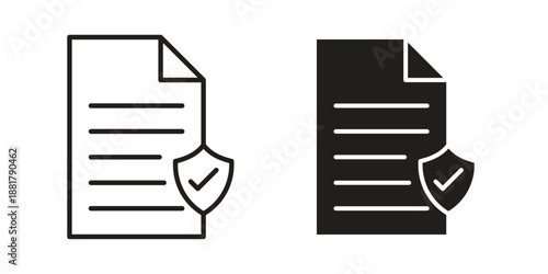 Insurance policy icons. Line Illustration Vector Template. Clipart concept illustration