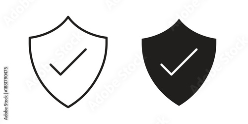 Insured icons. Line Illustration Vector Template. Clipart concept illustration
