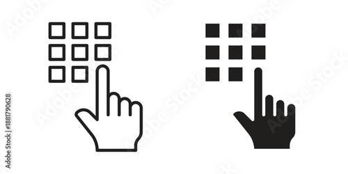 Keypad icons. Line Illustration Vector Template. Clipart concept illustration