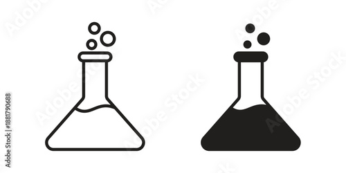 Lab flask icons. Line Illustration Vector Template. Clipart concept illustration
