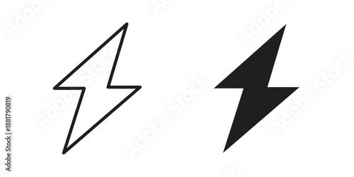 Lightning icons. Line Illustration Vector Template. Clipart concept illustration