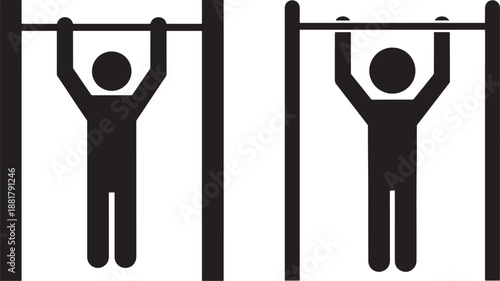 Pull up silhouette exercise workout fitness concept