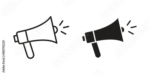 Loud Speaker icons. Line Illustration Vector Template. Clipart concept illustration