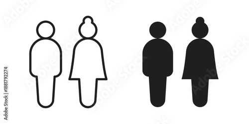 Man and woman icons. Line Illustration Vector Template. Clipart concept illustration