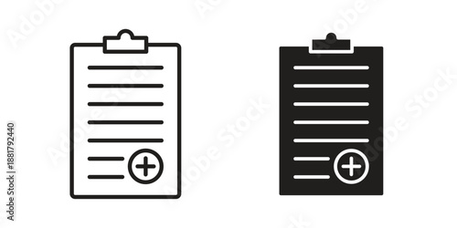 Medical report icons. Line Illustration Vector Template. Clipart concept illustration