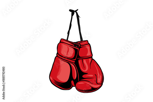 illustration of hanging boxing gloves