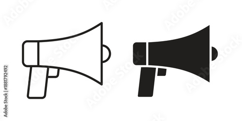 Megaphone icons. Line Illustration Vector Template. Clipart concept illustration