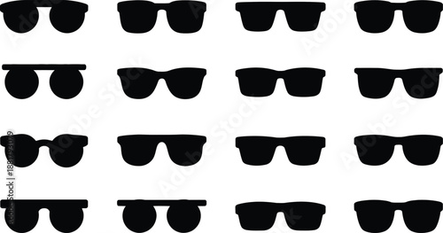 Black sunglasses silhouettes white eyewear