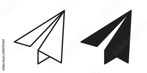 Paper plane icons. Line Illustration Vector Template. Clipart concept illustration