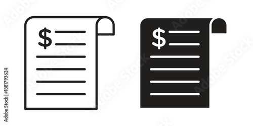 Payment receipt icons. Line Illustration Vector Template. Clipart concept illustration