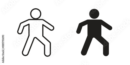 Pedestrian icons. Line Illustration Vector Template. Clipart concept illustration