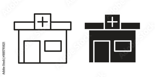 Pharmacy icons. Line Illustration Vector Template. Clipart concept illustration