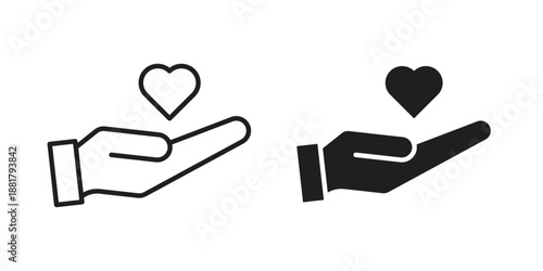 Philanthropy icons. Line Illustration Vector Template. Clipart concept illustration