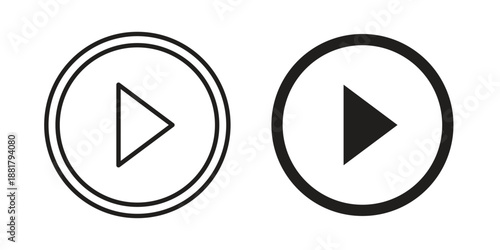 Play icons. Line Illustration Vector Template. Clipart concept illustration