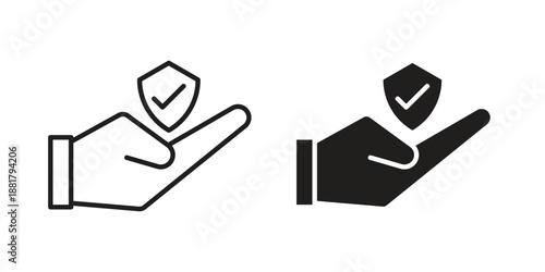 Policyholder icons. Line Illustration Vector Template. Clipart concept illustration
