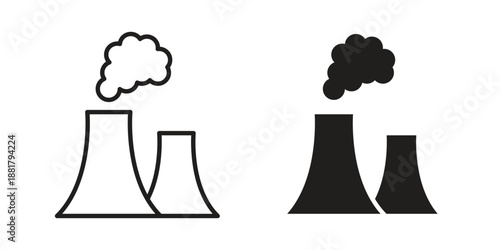 Pollution icons. Line Illustration Vector Template. Clipart concept illustration