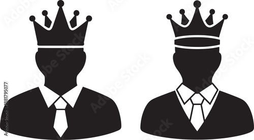 King silhouette with crown vector illustration icon