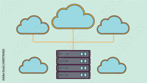 Cloud Computing Network With Server data storage