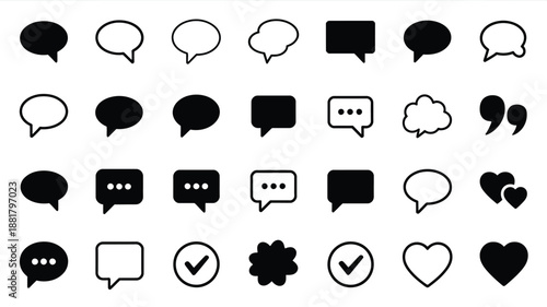 Black and white speech bubbles and white chat