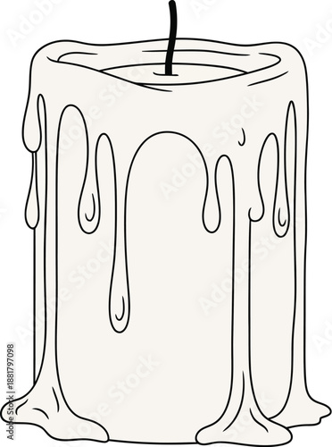 Melting Candle Line Drawing - Romantic or Spooky Atmosphere