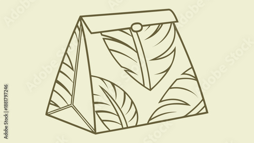 Paper Lunch Bag with Leaf Pattern paper bag food bag