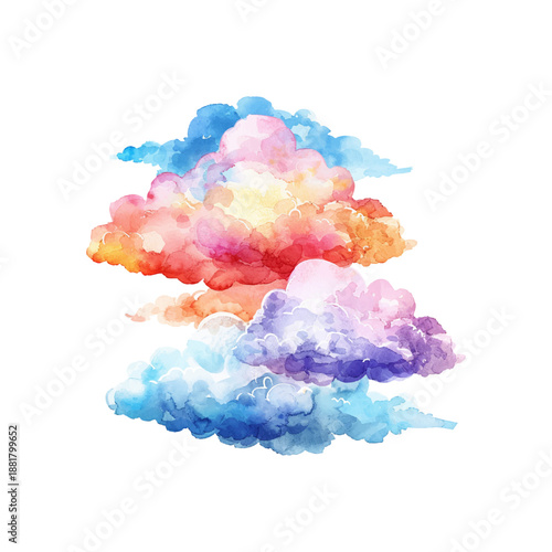 abstract cloud vector illustration in watercolor style