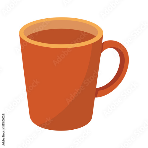 orange cup isolated on white background