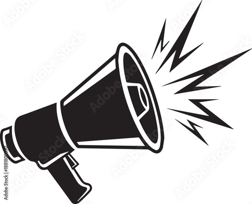 Megaphone icon with sound waves