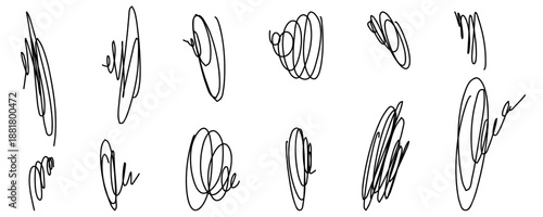 Abstract Scribble Line Art, Swirl Scrawl Hand Drawn Doodle. Abstract Scribble Handwritten Drawing Design in Black isolated on white background.