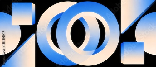 抽象形状が織りなす柔光の幾何学デザイン