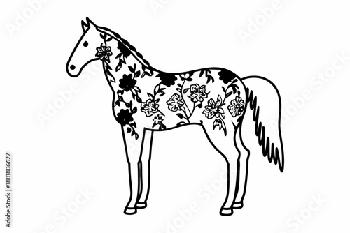 Black horse vector illustration