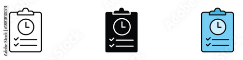 Time management task list icon vector. Productivity, deadline, Timesheet symbol. vector illustration.