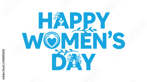 Vector art featuring realistic isolated lettering for Women's Day, adorned with colorful origami hearts for decoration against a white backdrop. Celebrating Happy Women's Day!