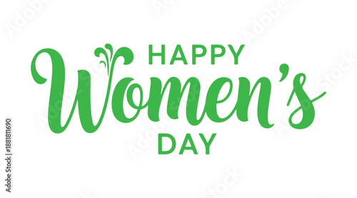 Vector illustration of realistic isolated lettering for Women's Day, featuring colorful origami hearts for decoration on a white background. Happy Women's Day!