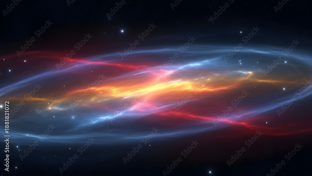 Obraz premium Celestial Canvas: A mesmerizing display of cosmic colors paints the canvas of space, with swirling nebulae and a galaxy of shimmering stars.